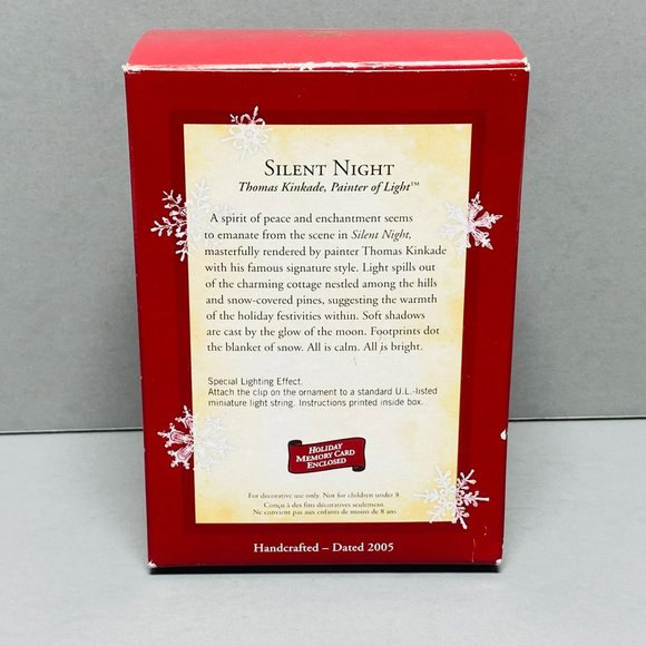Hallmark 2005 Keepsake Ornament Thomas Kinkade Silent Night Painter of Light - Picture 11 of 13
